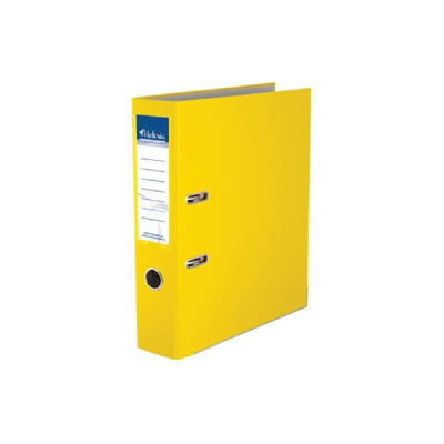 Pákový šanón, 75 mm, A4, PP/kartón, s ochranným spodným kovaním, VICTORIA OFFICE (Žltá)