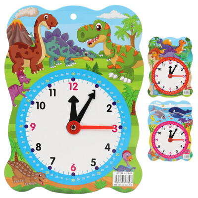Detské hodiny papierové so zvieratkami (mix dizajnov) (210 x 280 mm)